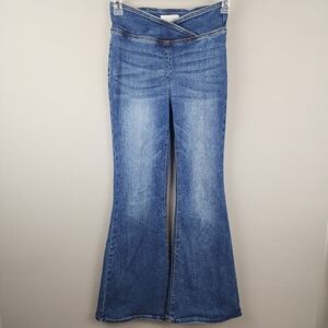 Risen Blue Jeans Flared Pull On Stretch Sz 5 27